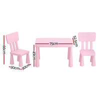 1 Keezi Kids Table and 2 Chairs Set Pink