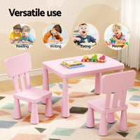 1 Keezi Kids Table and 2 Chairs Set Pink