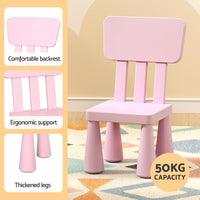 1 Keezi Kids Table and 2 Chairs Set Pink