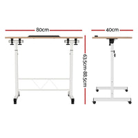 Laptop Desk Table Adjustable 80CM Light Wood