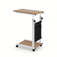 Artiss Laptop Desk Height Adjustable Mobile Workstation Computer Desks 48CM Oak