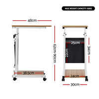 Artiss Laptop Desk Height Adjustable Mobile Workstation Computer Desks 48CM Oak