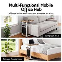 Artiss Laptop Desk Height Adjustable Mobile Workstation Computer Desks 48CM Oak