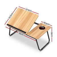 Artiss Laptop Desk Bed Table Foldable Portable Desktop Oak