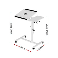 Artiss Laptop Desk Table Fan Cooling White 60CM