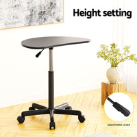 Laptop Desk Portable Height Adjustable Table Caster Wheels 60CM Black