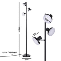 Artiss RGB Floor Lamp LED with 3 Swivel Lights Color Changing Lamp with Remote Stepless Dimmable