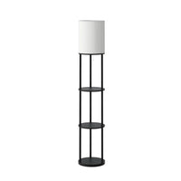 Floor Lamp 3 Tier Shelf Storage LED Light Stand Home Room Vintage Round