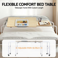 Artiss Mobile Laptop Desk Overbed Table Adjustable Computer Stand Bedside Cart