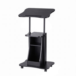 Artiss Mobile Podium Stand with Lockable Wheels Height Adjustable Laptop Desk Black