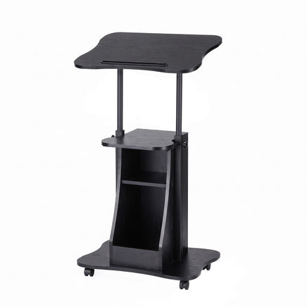 Artiss Mobile Podium Stand with Lockable Wheels Height Adjustable Laptop Desk Black