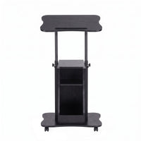 Artiss Mobile Podium Stand with Lockable Wheels Height Adjustable Laptop Desk Black