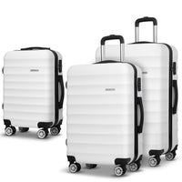 Wanderlite 3Set 20-24-28 Inch Luggage with TSA Lock Spinner Travel Suitcase Carry On Hard Shell Luggage Case White