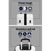 Wanderlite 3Set 20-24-28 Inch Luggage with TSA Lock Spinner Travel Suitcase Carry On Hard Shell Luggage Case White