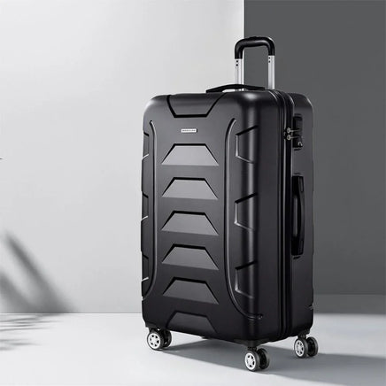 Wanderlite 28 Inch Luggage with TSA Lock Spinner Travel Suitcase Carry On Hard Shell Luggage Case Black