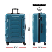 Wanderlite 28" Luggage Suitcase Trolley Travel TSA Lightweight Hard Case Teal