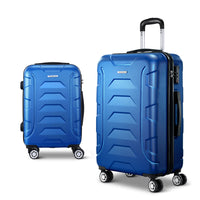 Wanderlite 2Set 20-28 Inch Luggage with TSA Lock Spinner Carry On Hard Shell Travel Suitcase Luggage Case Blue