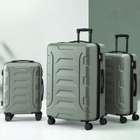 Wanderlite 3pcs Luggage Suitcase Set Trolley Travel TSA Lightweight Hard Case Grey Green