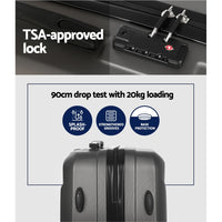 Wanderlite 2Set 20 Inch Luggage Case with 12 Inch Handheld Luggage Box Hard Shell Travel Suitcase TSA Lock Dark Grey