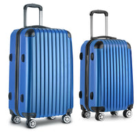 Wanderlite 20-28 Inch Luggage 2Set with TSA Lock Spinner Carry On Hard Shell Travel Suitcase Luggage Case Blue