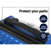 Wanderlite 20-28 Inch Luggage 2Set with TSA Lock Spinner Carry On Hard Shell Travel Suitcase Luggage Case Blue