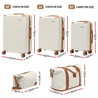 Wanderlite 5pcs Luggage Suitcase Set Trolley Travel TSA Lightweight Hard Case