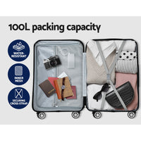 Wanderlite 28-inch Luggage Set with TSA Lock�ABS Hard Shell Travel Suitcase Organiser Luggage Case Black