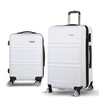 Wanderlite 20" 28" Luggage with TSA Lock Spinner Travel Suitcase Carry On Hard Shell Luggage Case White