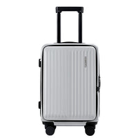 Wanderlite 20" Luggage Suitcase Front Pocket Travel Carry On Dual TSA Silver