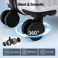 Wanderlite 20" Luggage Suitcase Front Pocket Travel Carry On Dual TSA Silver