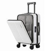 Wanderlite 20" Luggage Suitcase Front Pocket Travel Carry On Dual TSA White