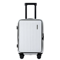 Wanderlite 20" Luggage Suitcase Front Pocket Travel Carry On Dual TSA White