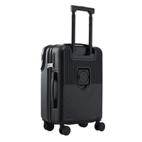 Wanderlite 20" Luggage Suitcase Front Pocket Travel Carry On TSA Black