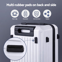 Wanderlite 2pcs Trunk Luggage Suitcase Travel Carry On TSA Lock 12" 20" White