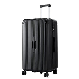 Wanderlite 28" Trunk Luggage Suitcase Travel 5 Wheels Type-C Port TSA Black