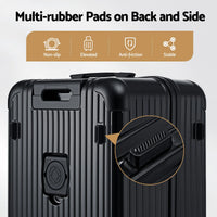 Wanderlite 28" Trunk Luggage Suitcase Travel 5 Wheels Type-C Port TSA Black