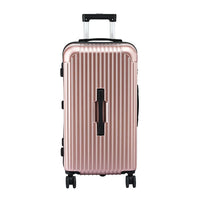 Wanderlite 28" Trunk Luggage Suitcase Travel 5 Wheels Type-C Port TSA Rose Gold
