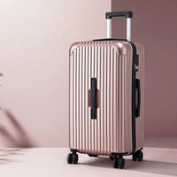 Wanderlite 28" Trunk Luggage Suitcase Travel 5 Wheels Type-C Port TSA Rose Gold