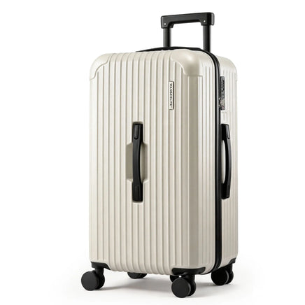 Wanderlite 28" Trunk Luggage Suitcase Travel 5 Wheels Type-C Port TSA Smoky White