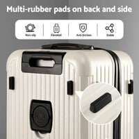 Wanderlite 28" Trunk Luggage Suitcase Travel 5 Wheels Type-C Port TSA Smoky White