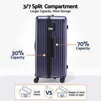 Wanderlite 32" Trunk Luggage Suitcase Travel TSA Type-C 5 Wheels Deep Indigo