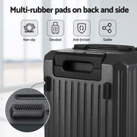 Wanderlite 20" Trunk Luggage Suitcase Travel Carry On TSA Lock Black