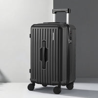 Wanderlite 20" Trunk Luggage Suitcase Travel Carry On TSA Lock Black