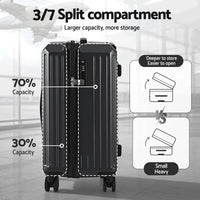 Wanderlite 4pcs Trunk Luggage Suitcase Set Travel Carry On TSA Lock Black