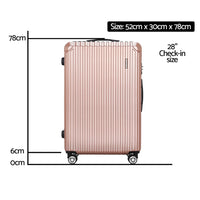 Wanderlite 28-inch Luggage Set with TSA Lock�ABS Hard Shell Travel Suitcase Organiser Luggage Case Rose Gold