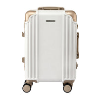 Wanderlite 20" Aluminium Frame Carry On Luggage Suitcase TSA Lock Spinner Wheels White Gold