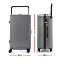 Wanderlite 28" Wide Handle Luggage Suitcase Travel TSA Lock Anthracite Grey