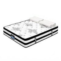 Giselle Queen 34cm 5-Zone Euro Top Pocket Spring Mattress with 2 Natural Latex Contour Pillows