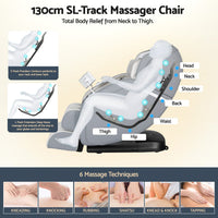 Livemor 4D Massage Chair Recliner - Full Body SL-Track Zero Gravity with AI Body Scan, Deep Tissue Electric Massager with Heat, 12 Auto Programs, LCD Touchscreen & Bluetooth, Grey