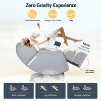 Livemor 4D Massage Chair Recliner - Full Body SL-Track Zero Gravity with AI Body Scan, Deep Tissue Electric Massager with Heat, 12 Auto Programs, LCD Touchscreen & Bluetooth, Grey